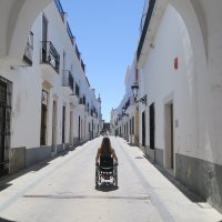 Olivenza en silla de ruedas.